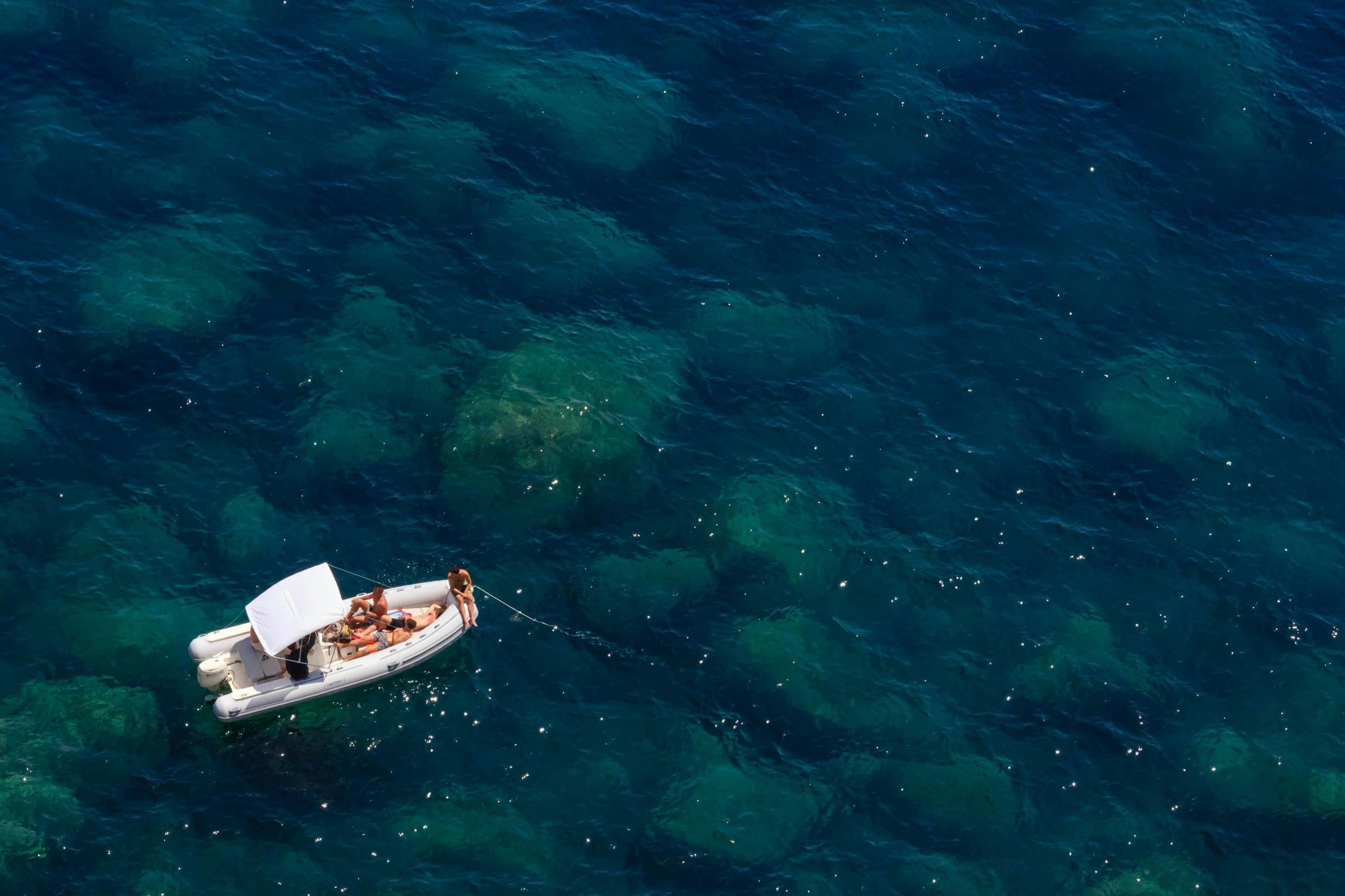 Boat moving across open water
